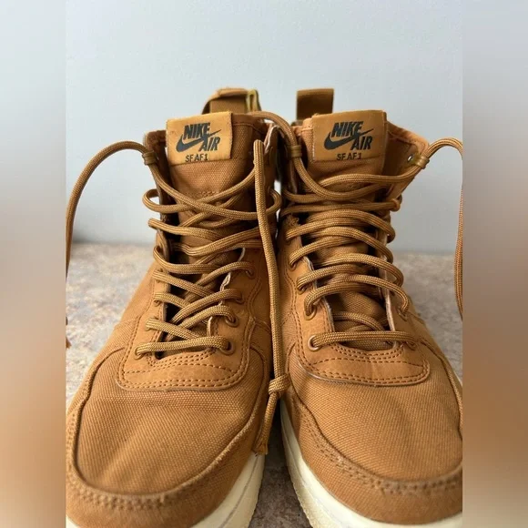 Nike Air SF AF1  Brown canvas high top sneakers size 5Y - Picture 10 of 12